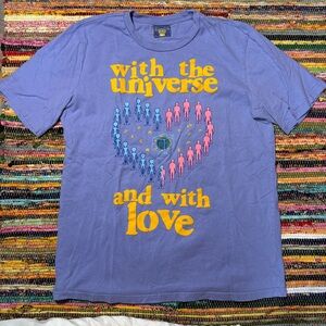 “with the universe and with love” coney island picnic graphic tshirt size large